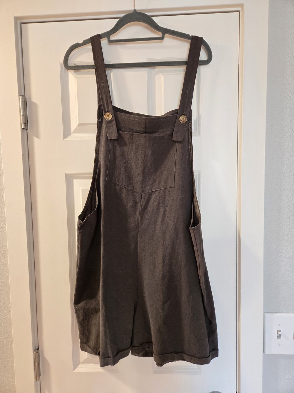 Women's Army Green Cotton Blend Short Overalls